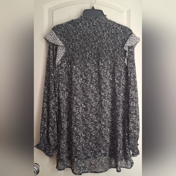 Hayden floral sheer womens blouse size large boho casual party bussines casual - Picture 2 of 9